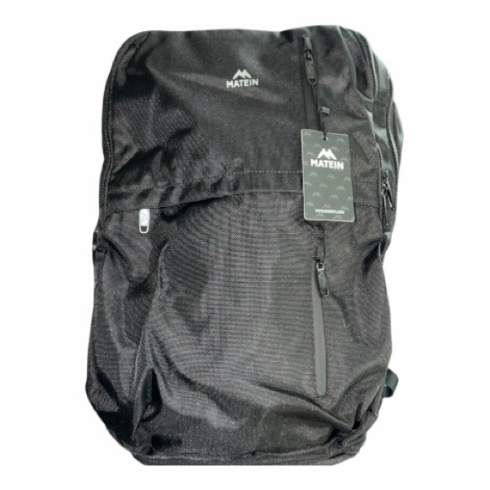 Matien Black Backpack Carry On Travel Bag 17 inch New - Picture 2 of 13